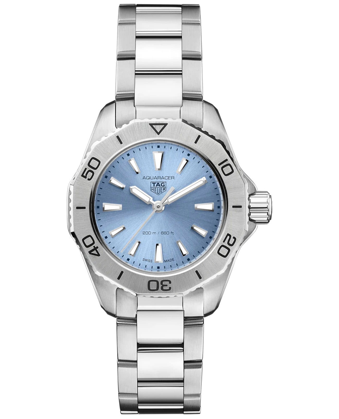 TAG Heuer TAG Heuer Aquaracer Professional 200 WBP1415.BA0622  WBP1415.BA0622 кварцевые женские часы голубой циферблат, браслет нержавеющая сталь — вид спереди