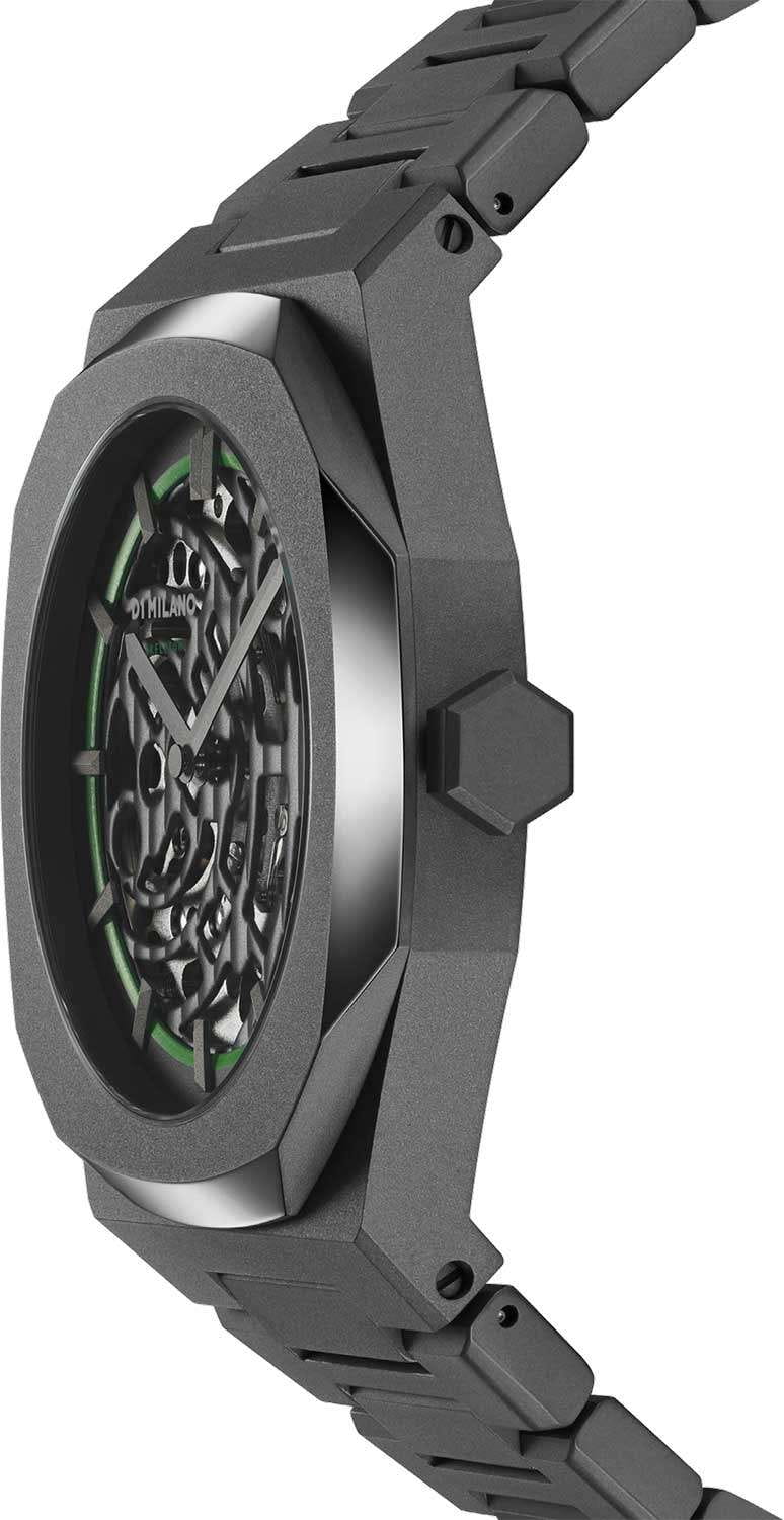 D1 Milano D1 Milano Skeleton SKBJ07,  италия мужские часы на браслете нержавеющая сталь с pvd-покрытием боковой вид