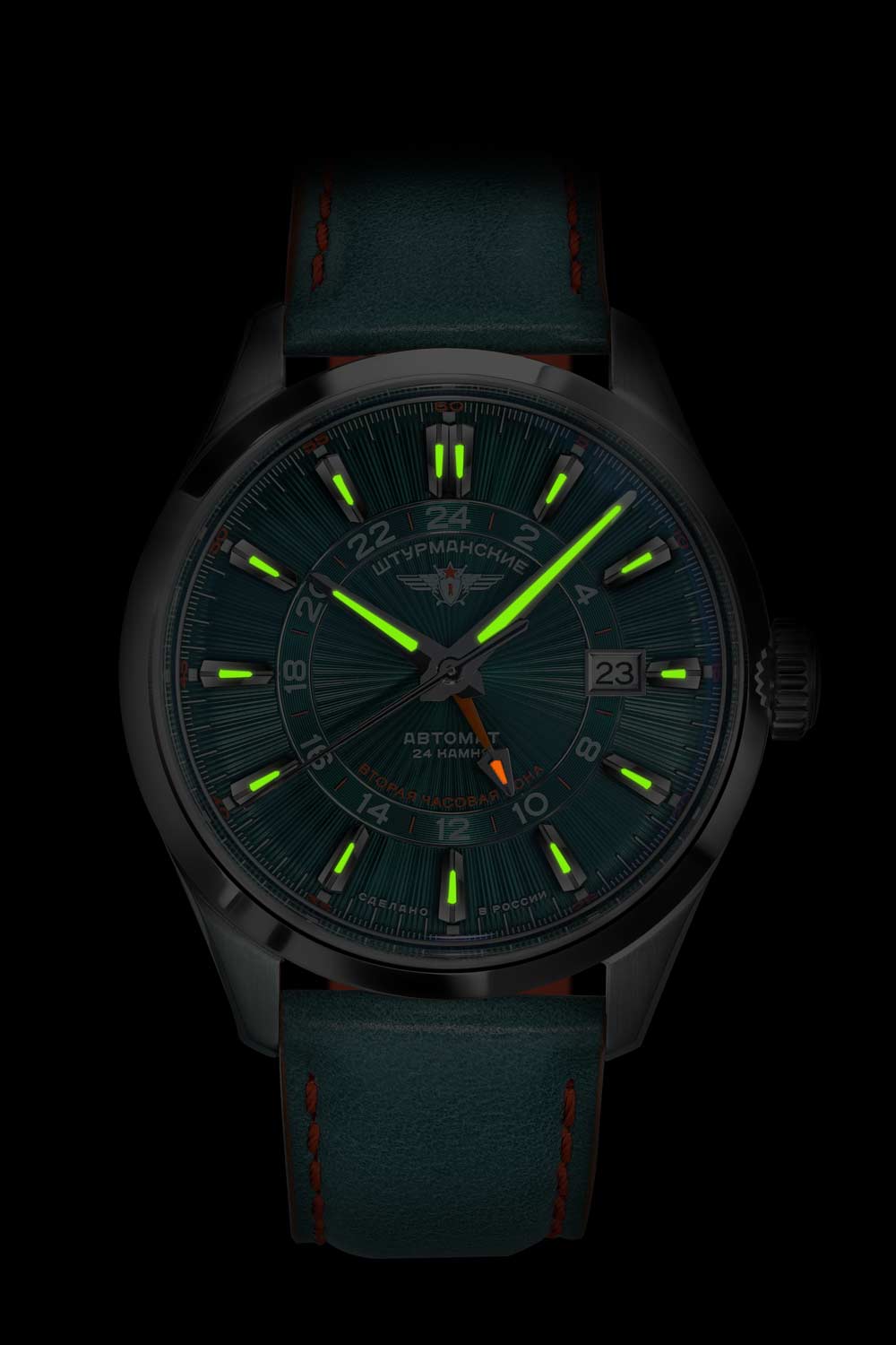 Штурманские Штурманские Открытый космос NH34/1891050, открытый космос россия мужские часы на браслете кожаный боковой вид