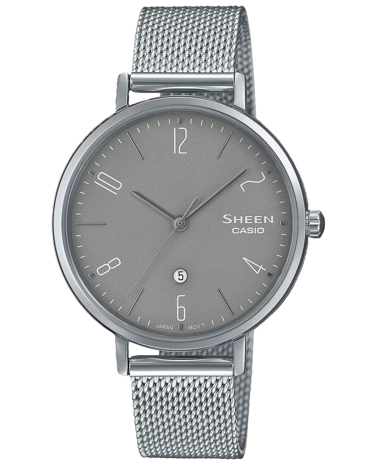 Casio Casio Sheen SHE-4562M-8A  SHE-4562M-8A кварцевые женские часы серый циферблат, браслет нержавеющая сталь — вид спереди