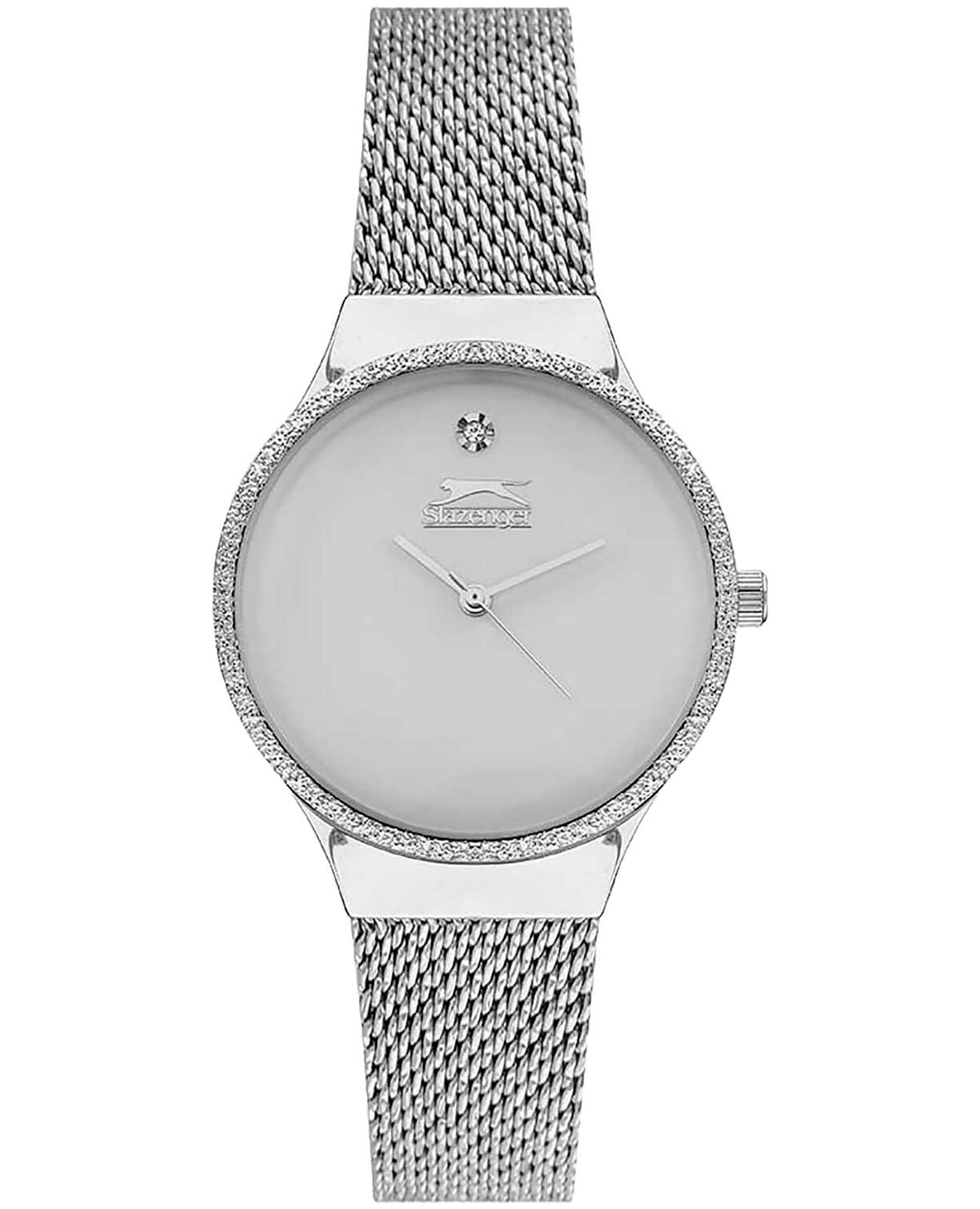 Slazenger Slazenger Classic SL.09.2015.3.01  SL.09.2015.3.01 кварцевые женские часы серебристый циферблат, браслет суперметалл — вид спереди