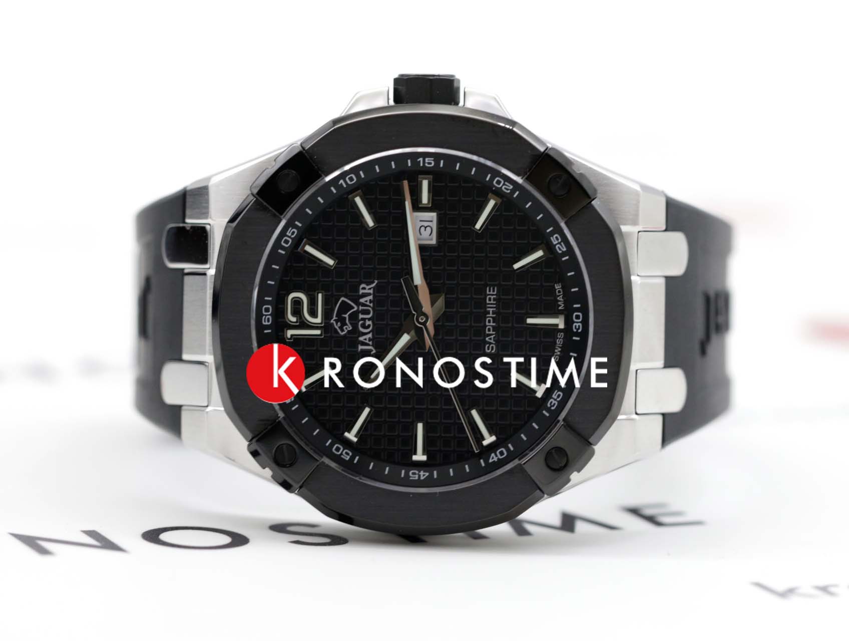 Jaguar Jaguar Diplomatic Quartz J1019/2,  швейцария мужские часы на браслете каучук боковой вид