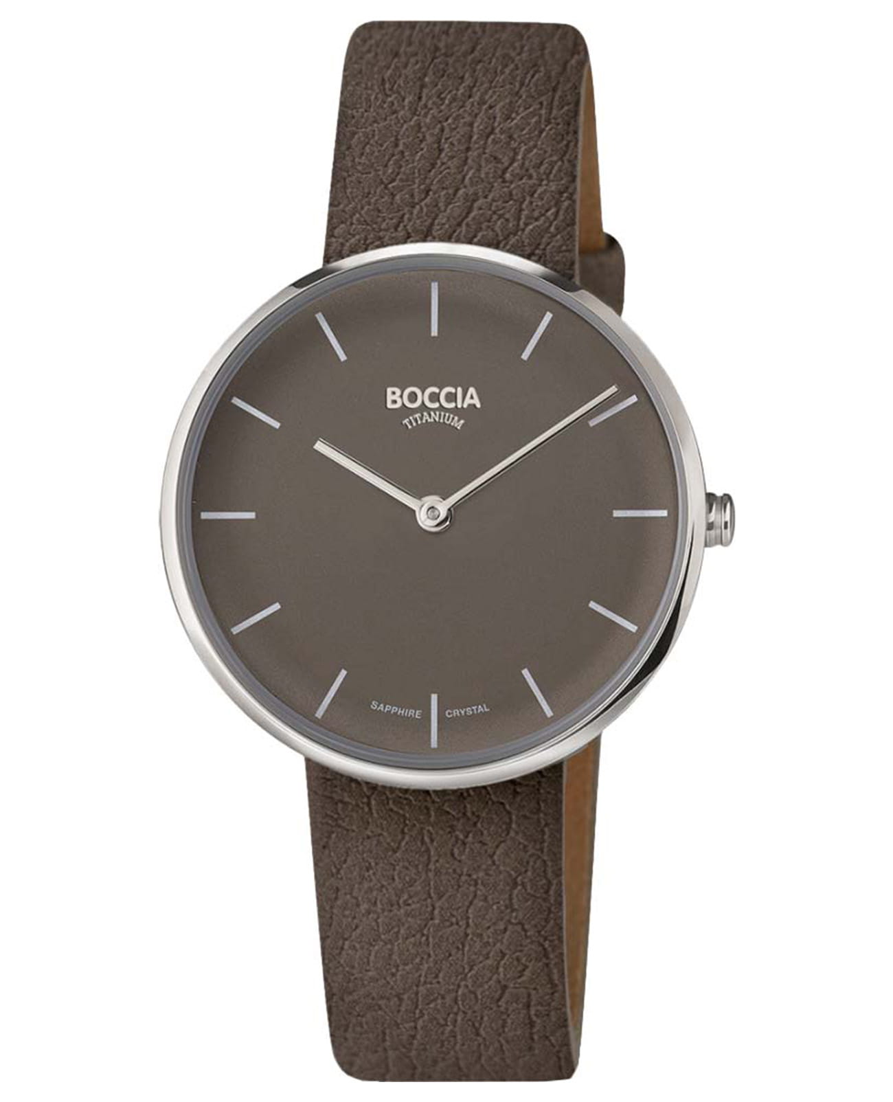 Boccia Titanium Boccia Titanium 3327-02  3327-02 кварцевые женские часы коричневый циферблат, браслет кожаный — вид спереди