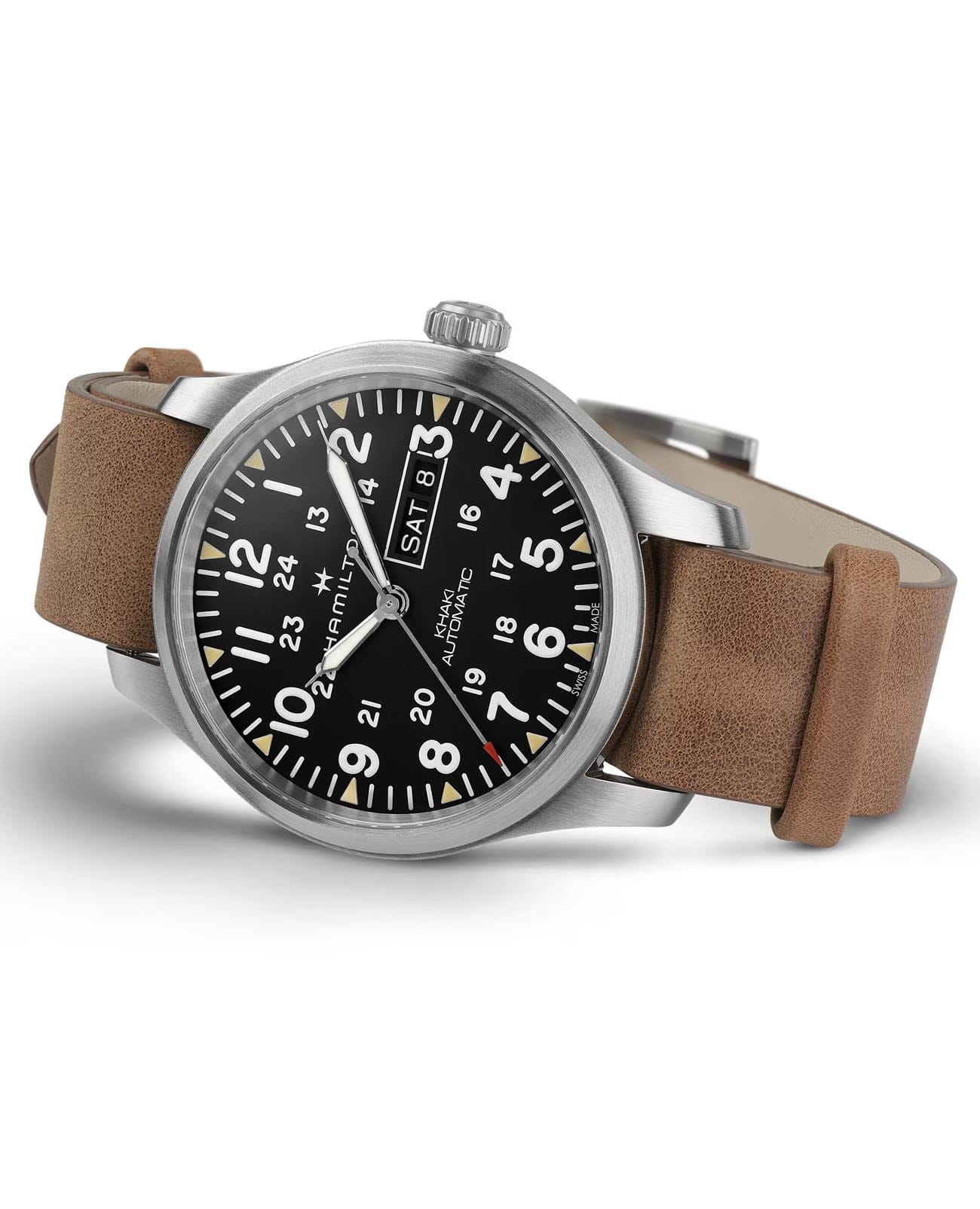 Оригинальные часы Hamilton Hamilton Khaki Field Day Date Auto H70535531 механические калибр механизма h-30 общий вид