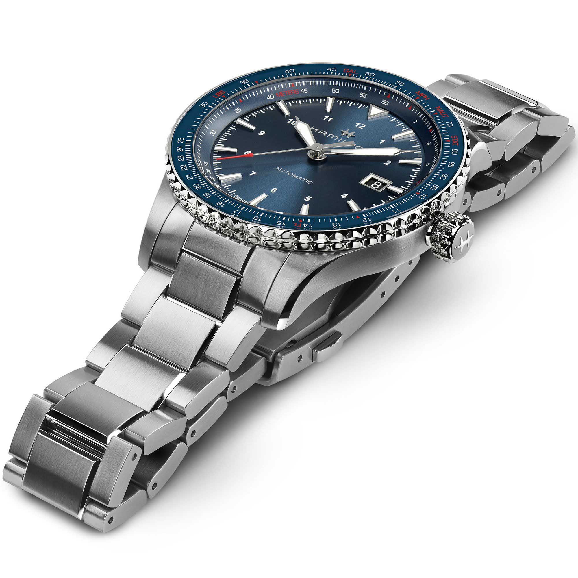 Hamilton Hamilton Khaki Aviation Converter Auto H76645140, khaki aviation швейцария мужские часы на браслете нержавеющая сталь боковой вид