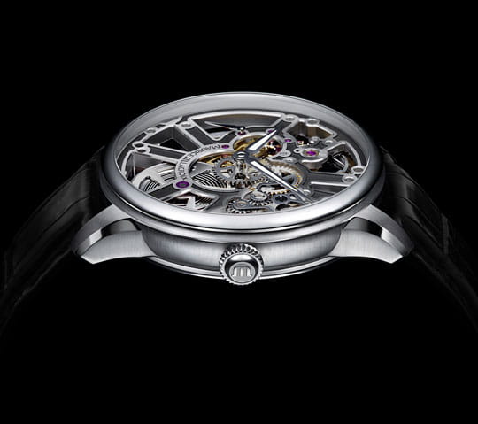 Maurice Lacroix Maurice Lacroix Masterpiece Skeleton MP7228-SS001-003-1, masterpiece швейцария мужские часы на браслете кожаный боковой вид