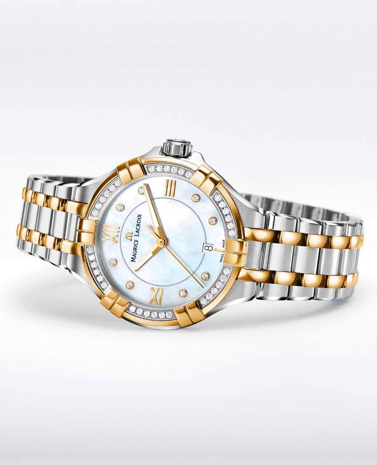 Maurice Lacroix Maurice Lacroix Aikon Date AI1006-DY503-171-1 , наручные женские часы фото под углом