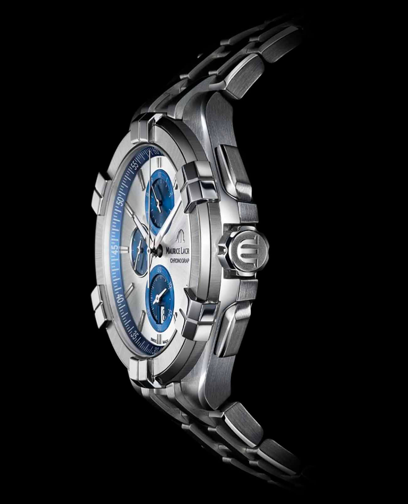 Оригинальные часы Maurice Lacroix Maurice Lacroix Aikon Chronograph AI1018-SS002-131-1 кварцевые калибр механизма  общий вид