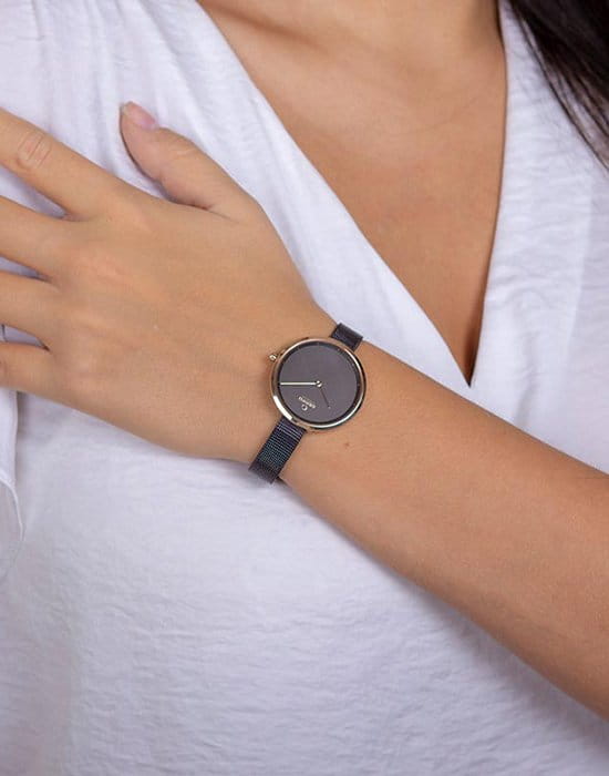 Obaku Obaku Ultra Slim V227LXVNMN,  дания женские часы на браслете сталь с ip покрытием боковой вид