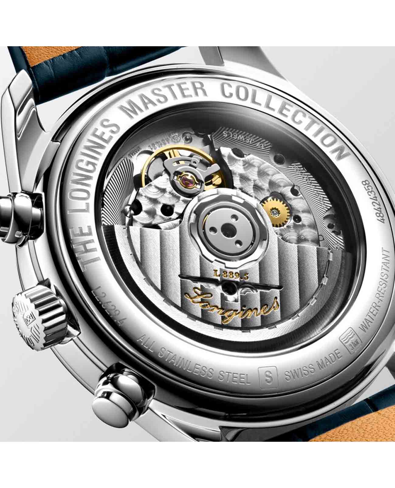 Longines Longines Master Collection L2.629.4.92.0 механические мужские часы часы крупный план синий циферблата