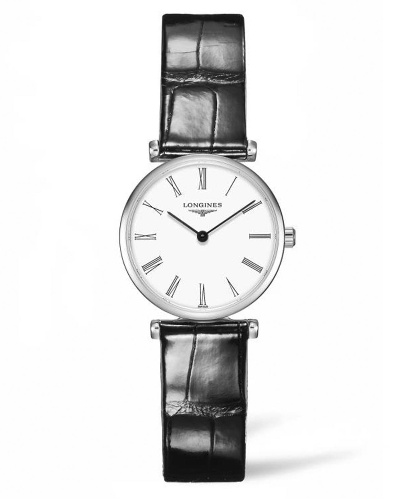 Longines Longines La Grande Classique L4.209.4.11.2  L42094112 кварцевые женские часы белый циферблат, браслет кожаный — вид спереди