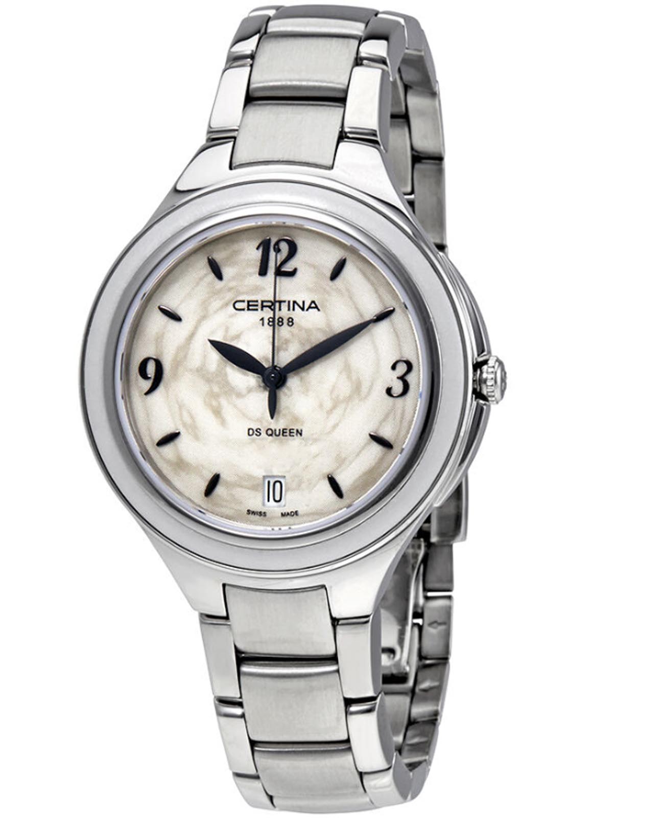 Certina Certina DS Queen C018.210.11.017.00  C0182101101700 кварцевые женские часы перламутровый циферблат, браслет нержавеющая сталь — вид спереди