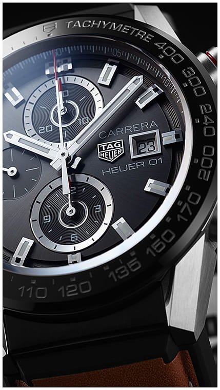 TAG Heuer TAG Heuer Carrera CAR201W.FT6122, carrera швейцария мужские часы на браслете кожа + каучук боковой вид