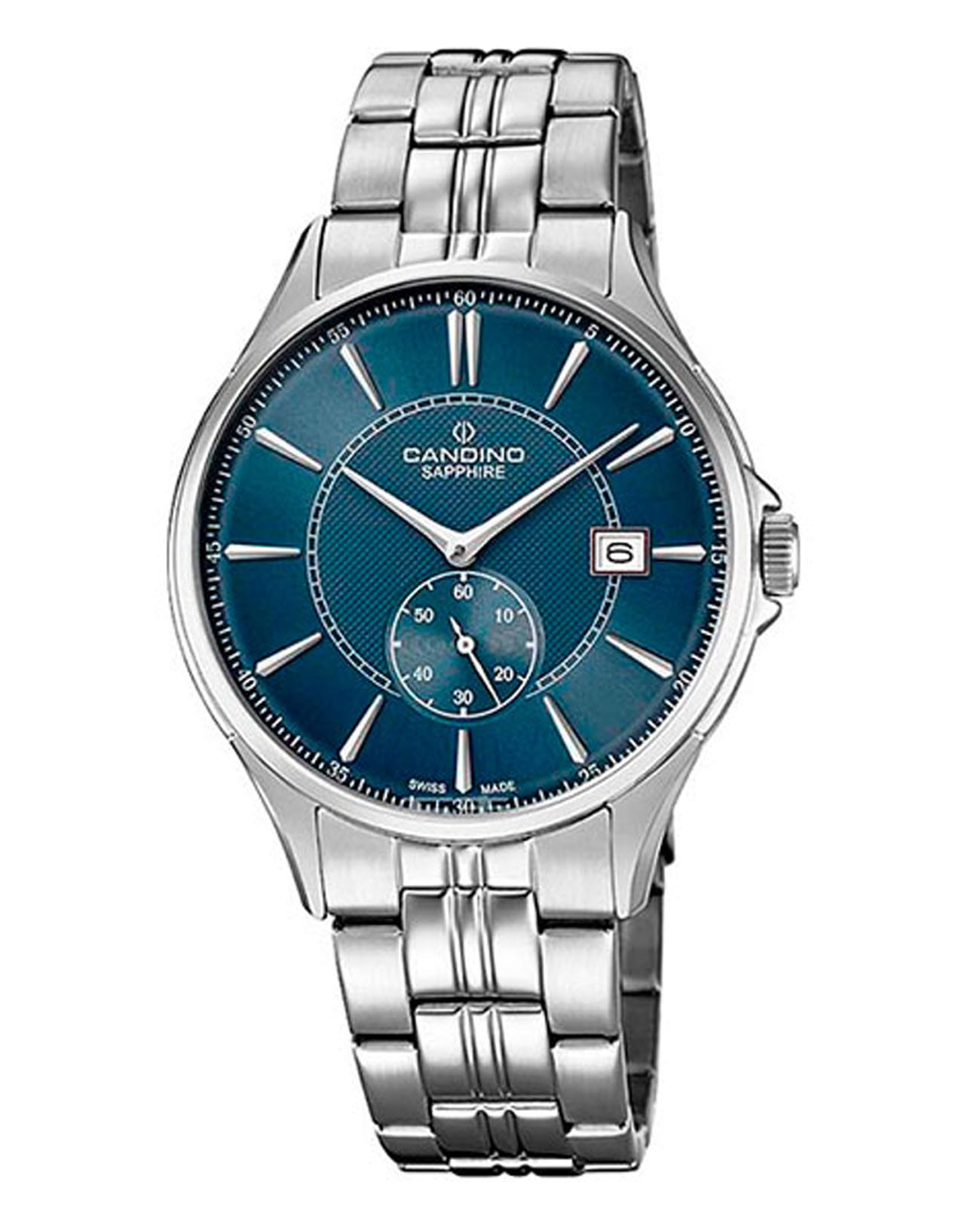 Candino Candino Classic C4633/2  C4633/2 кварцевые мужские часы синий циферблат, браслет нержавеющая сталь — вид спереди