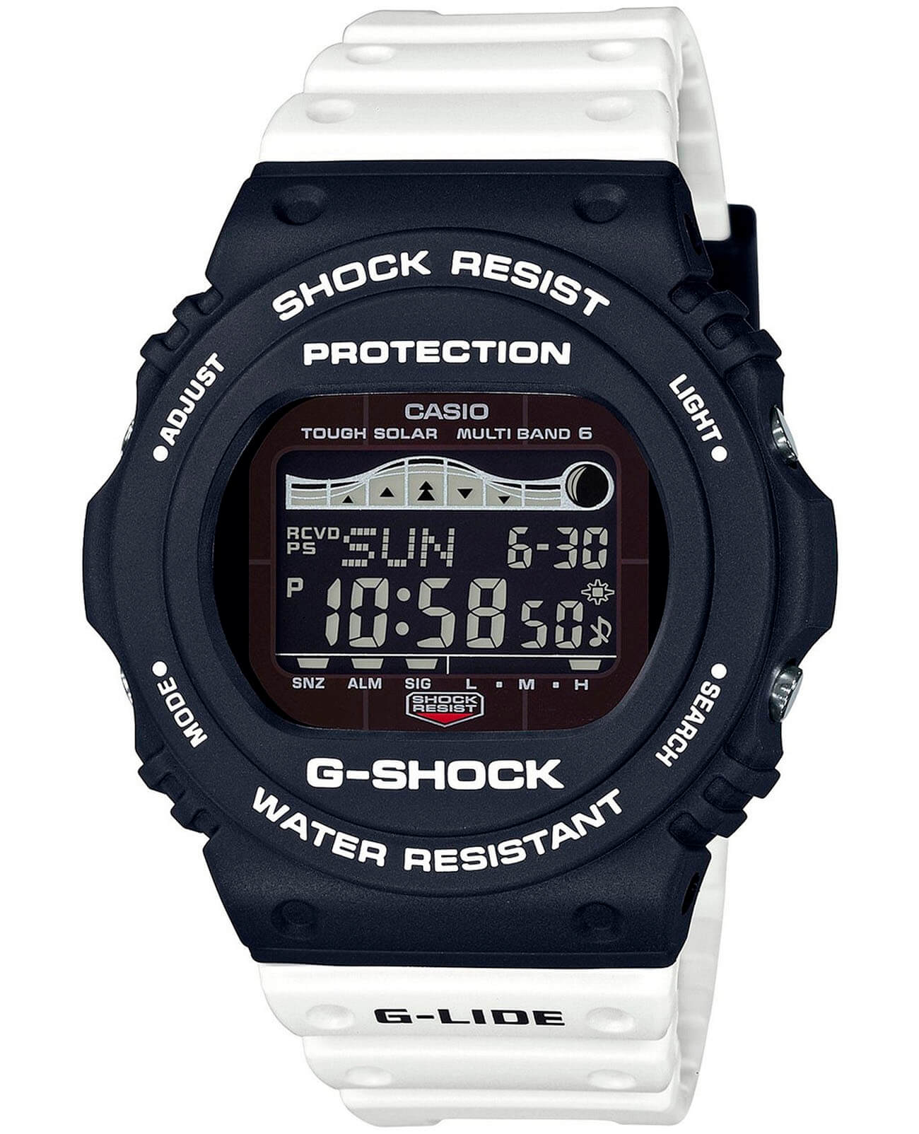 Casio Casio G-Shock GWX-5700SSN-1  GWX-5700SSN-1ER электронные мужские часы серый циферблат, браслет пластик — вид спереди