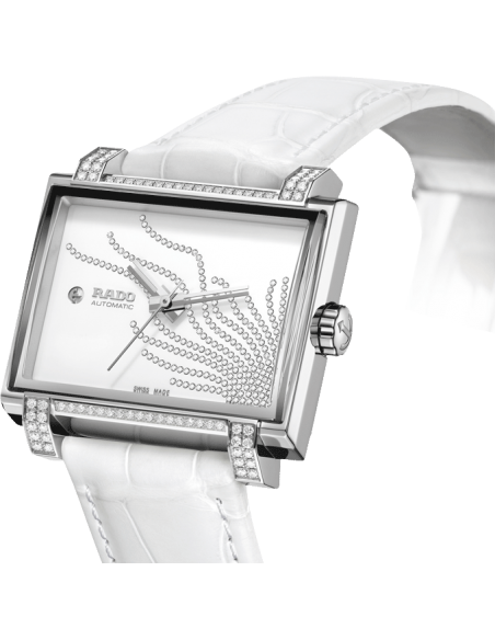 Rado Rado Diamaster R33018705, diamaster швейцария женские часы на браслете кожаный боковой вид