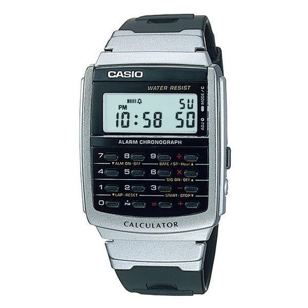 Casio Casio Illuminator CA-56-1  CA-56-1 кварцевые мужские часы серый циферблат, браслет  — вид спереди