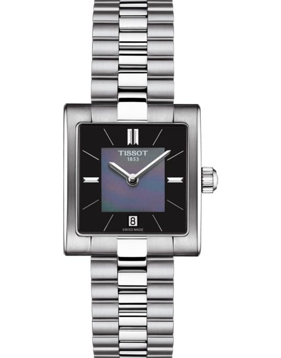 Tissot Tissot T02 T090.310.11.121.01  T0903101112101 кварцевые женские часы перламутровый циферблат, браслет  — вид спереди