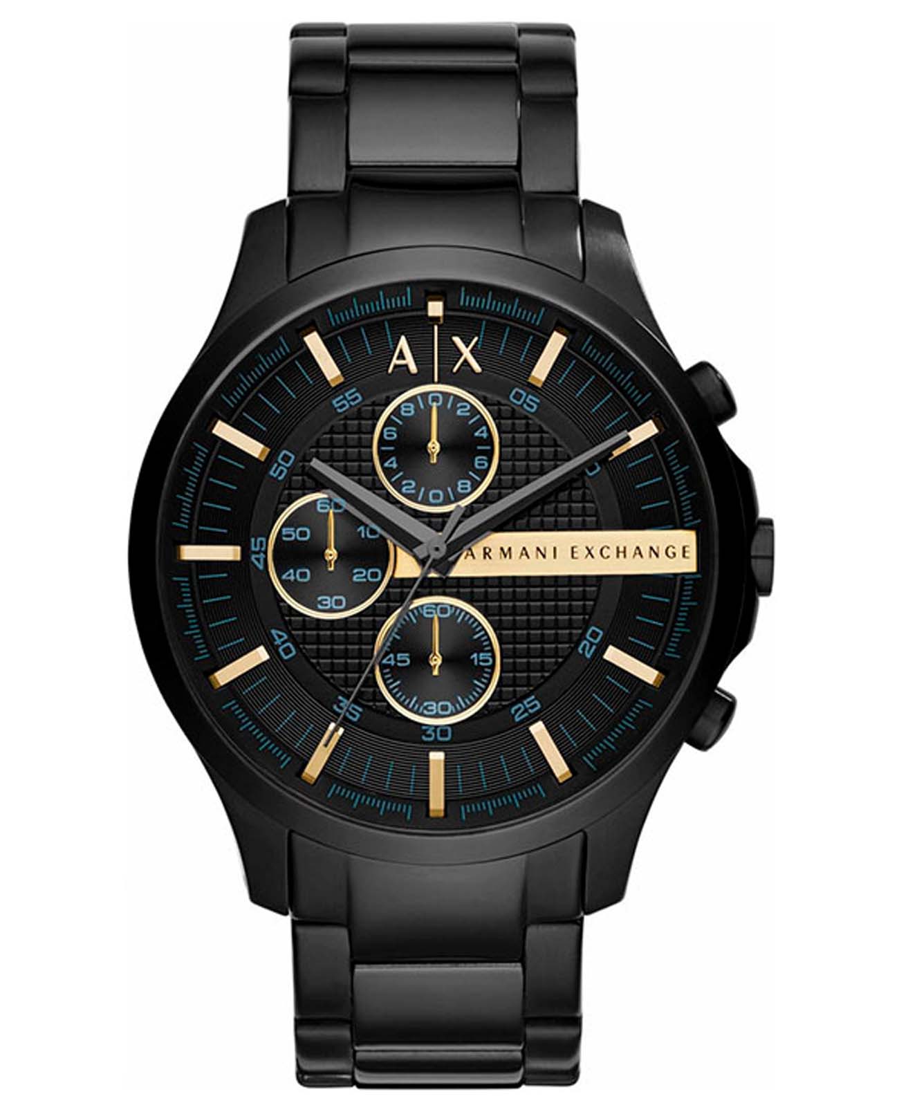 Armani Exchange Armani Exchange Cayde  AX2164  AX2164 кварцевые мужские часы черный циферблат, браслет сталь с ip покрытием — вид спереди
