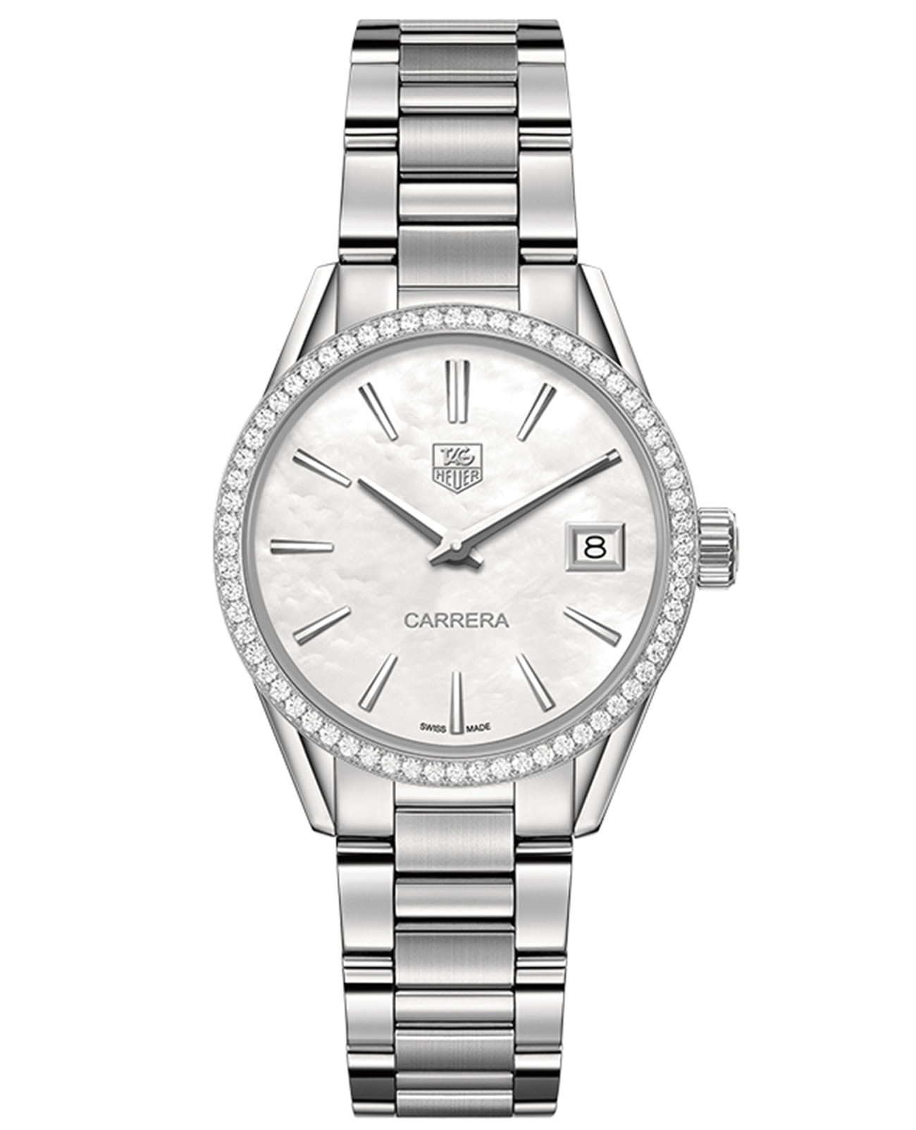 TAG Heuer TAG Heuer Carrera WAR1315.BA0778  WAR1315.BA0778 кварцевые женские часы перламутровый циферблат, браслет нержавеющая сталь — вид спереди