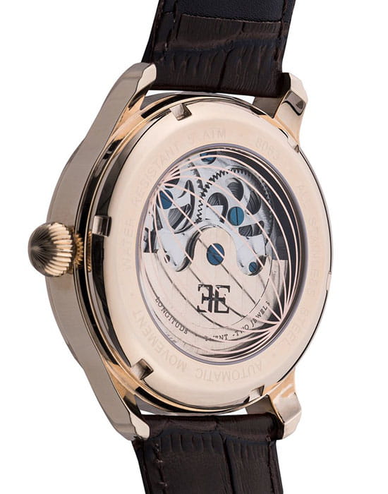 Earnshaw Earnshaw Longitude ES-8063-02,  англия мужские часы на браслете кожаный боковой вид