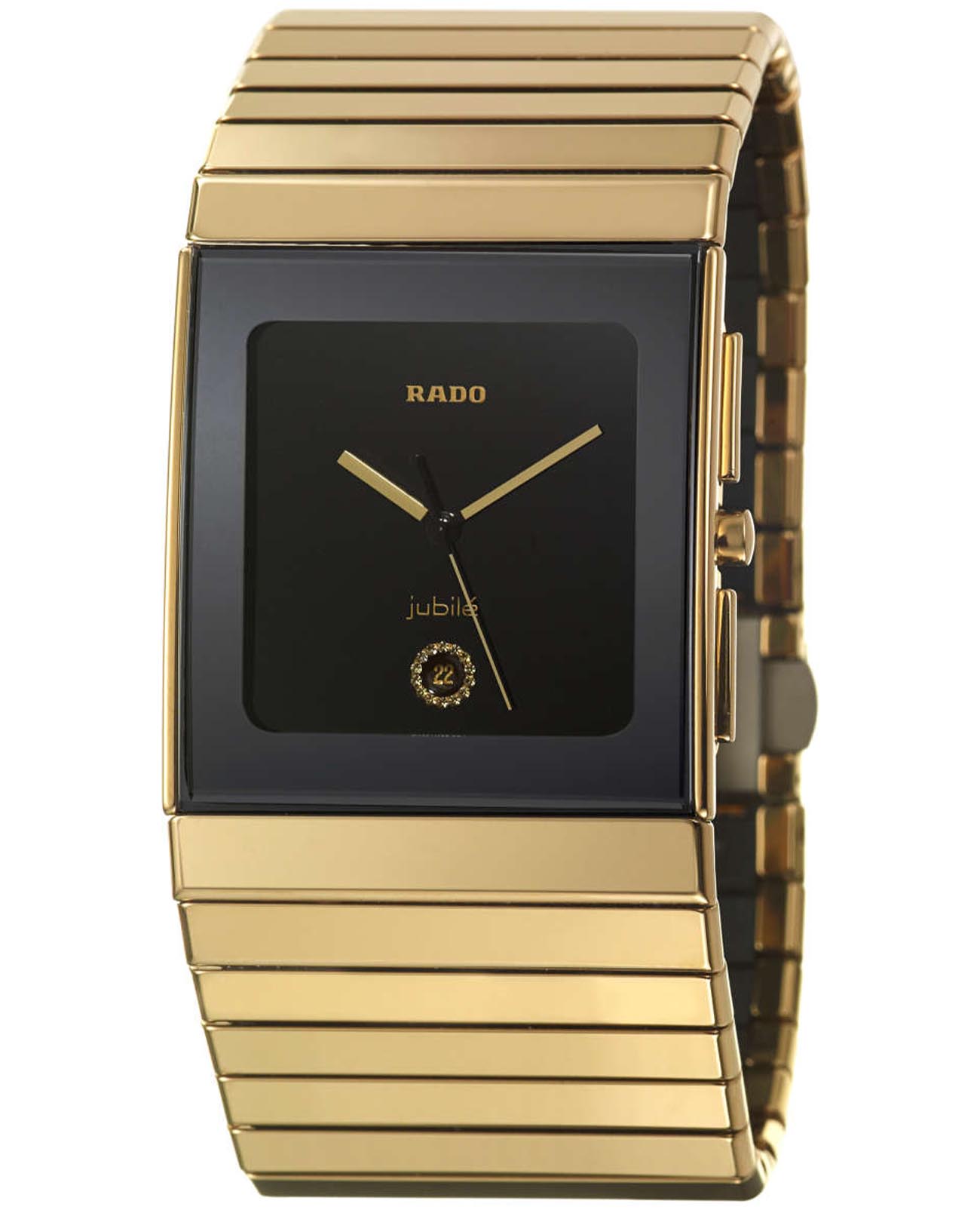 Rado Rado Ceramica R21892702  R21892702 кварцевые мужские часы черный циферблат, браслет ceramos™ — вид спереди