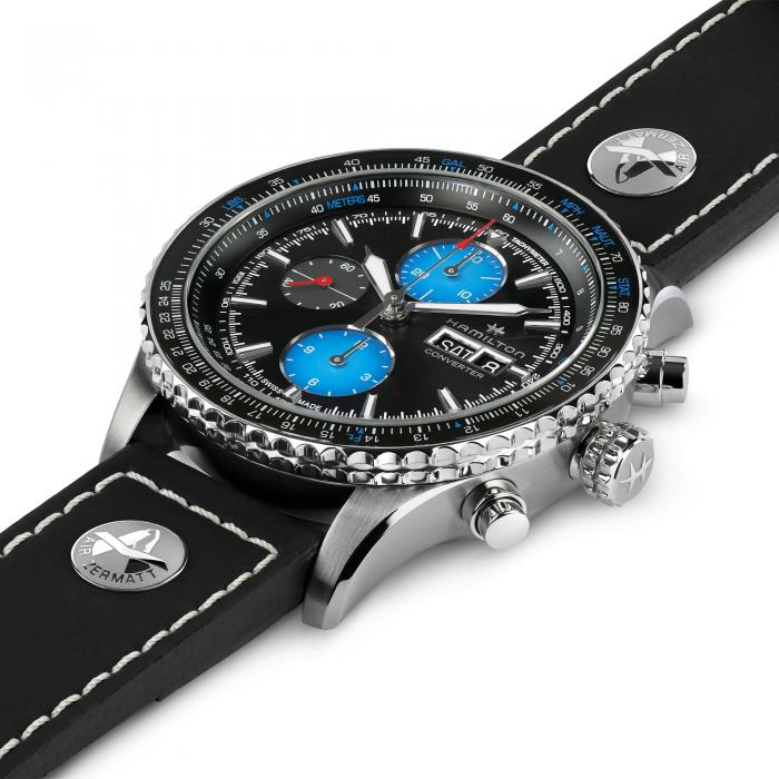 Hamilton Hamilton Khaki Aviation Converter Air Zermatt Limited Edition H76706730 мужские часы черный циферблат на запястье