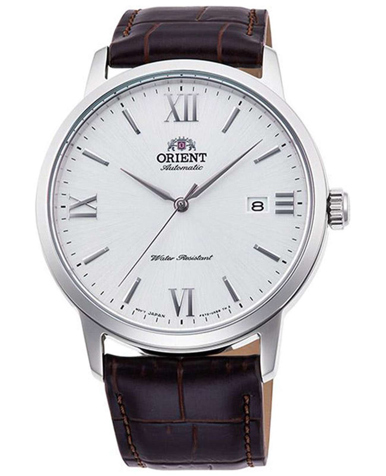 Orient Orient Contemporary RA-AC0F12S (RN-AC0F12S)  RA-AC0F12S механические мужские часы белый циферблат, браслет кожаный — вид спереди