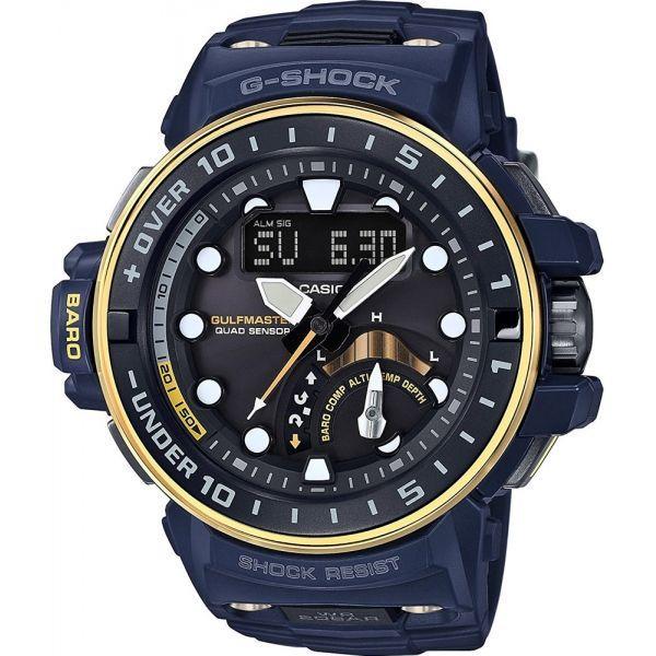 Casio Casio G-Shock GWN-Q1000NV-2A Premium GWN-Q1000NV-2A электронные мужские часы черный циферблат, браслет пластик — вид спереди