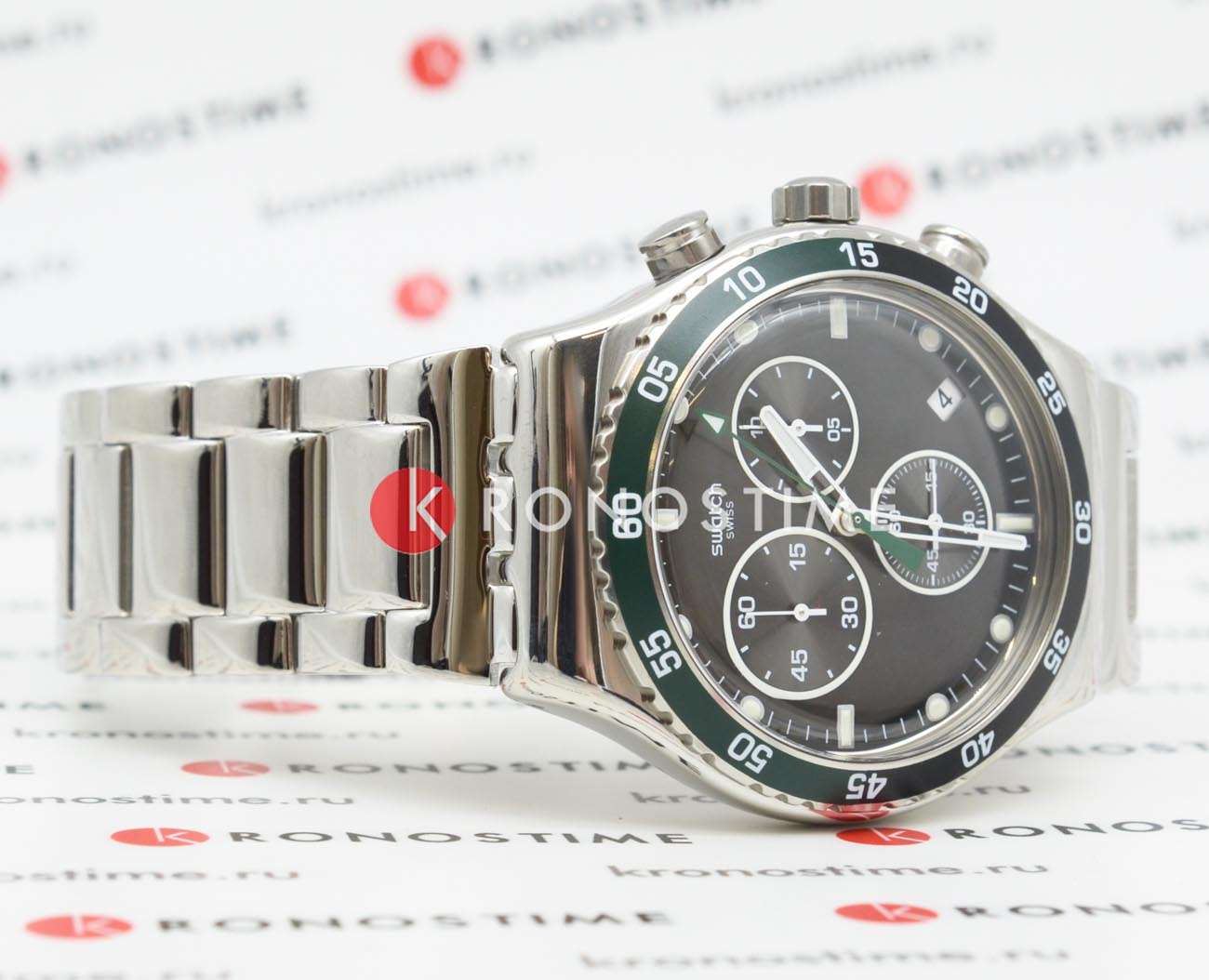 Swatch Swatch I New Chrono YVS506G женские часы черный циферблат на запястье