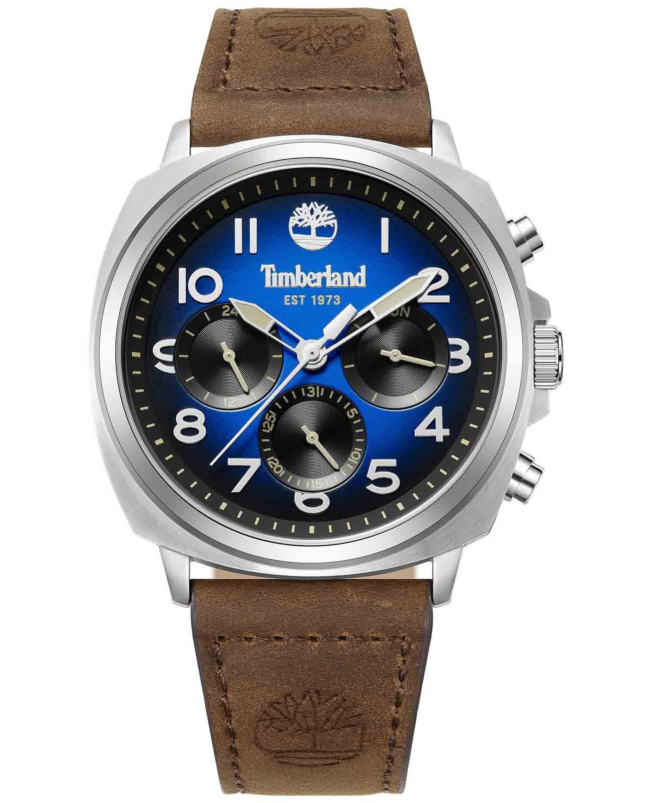 Timberland Timberland TDWGB0042007  TDWGB0042007 кварцевые мужские часы синий циферблат, браслет кожаный — вид спереди