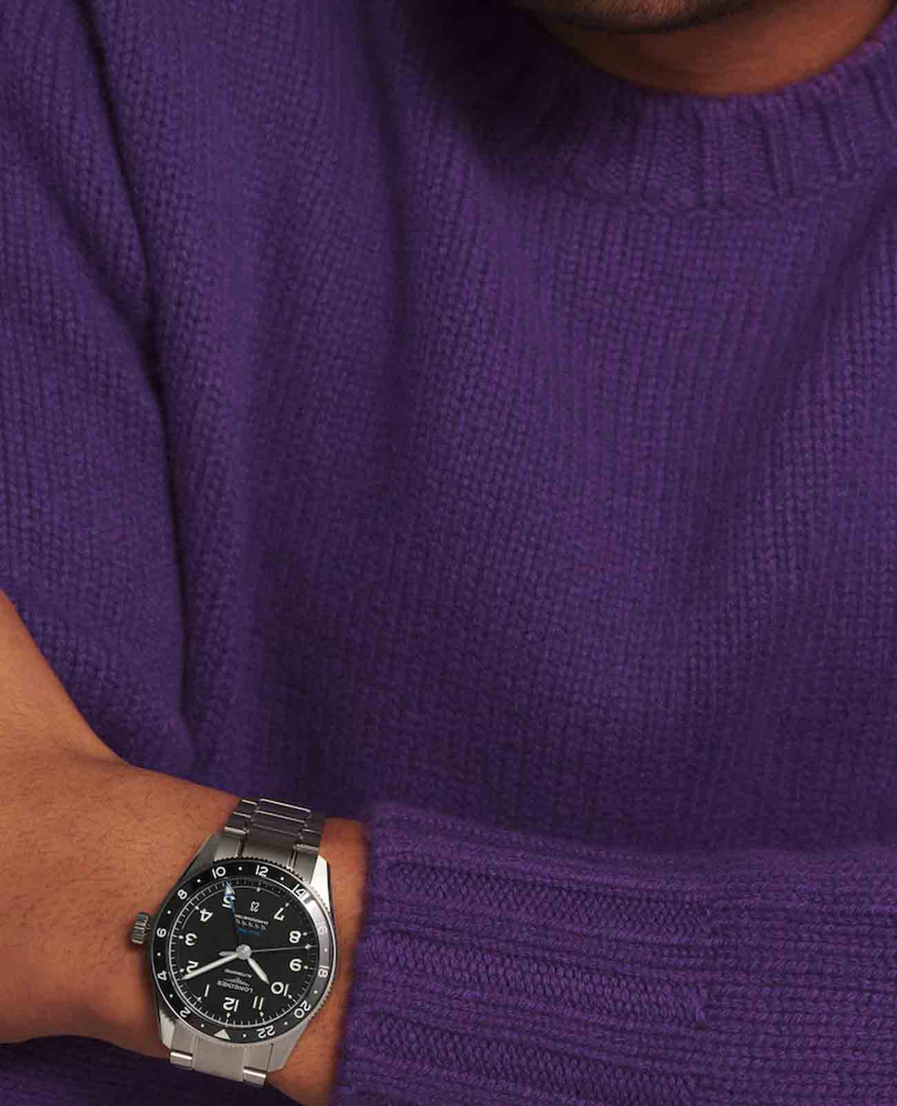 Longines Longines Spirit L3.812.4.53.6 мужские часы черный циферблат на запястье