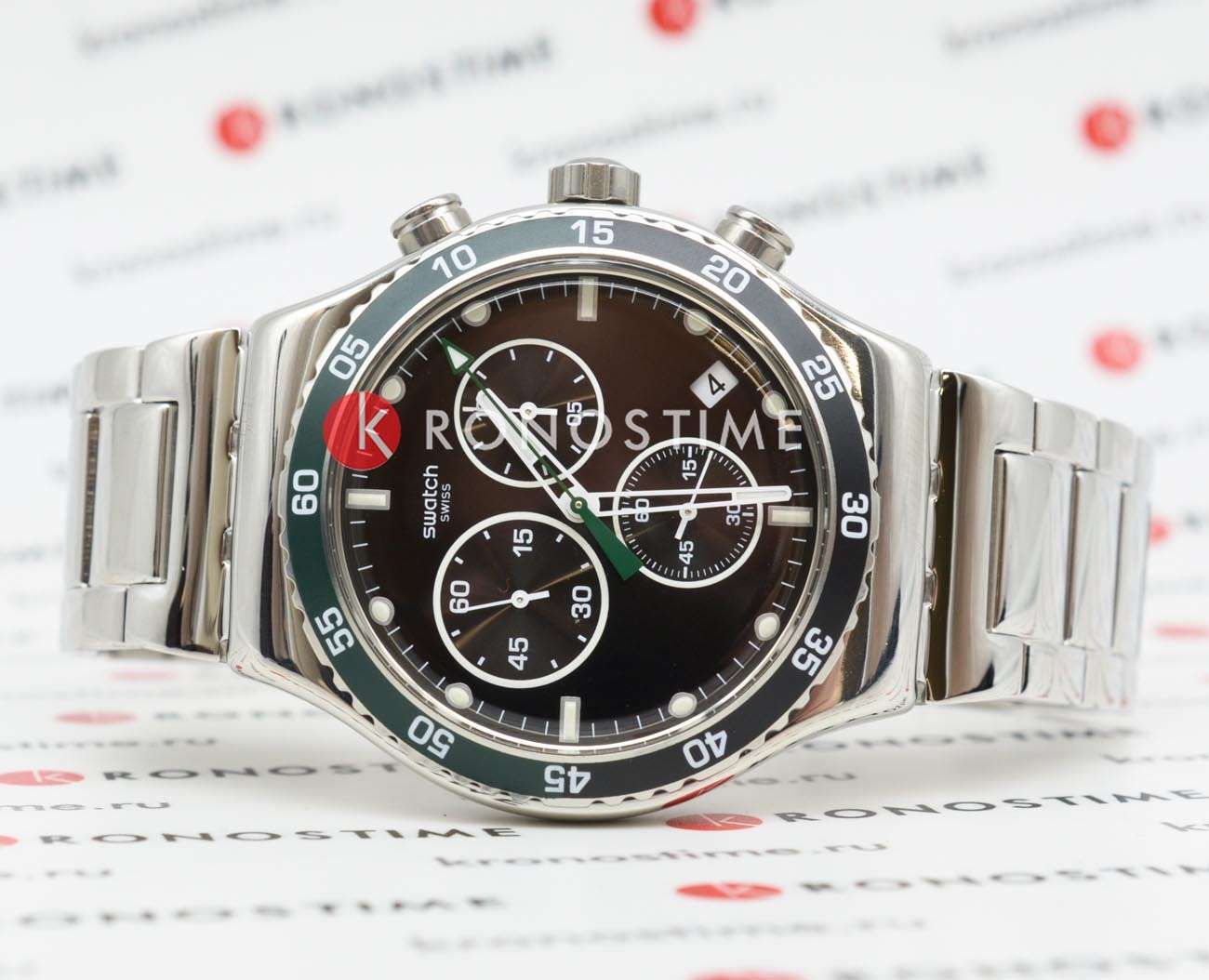 Swatch Swatch I New Chrono YVS506G , наручные женские часы фото под углом