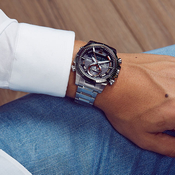 Casio Casio Edifice ECB-800DB-1A мужские часы черный циферблат на запястье