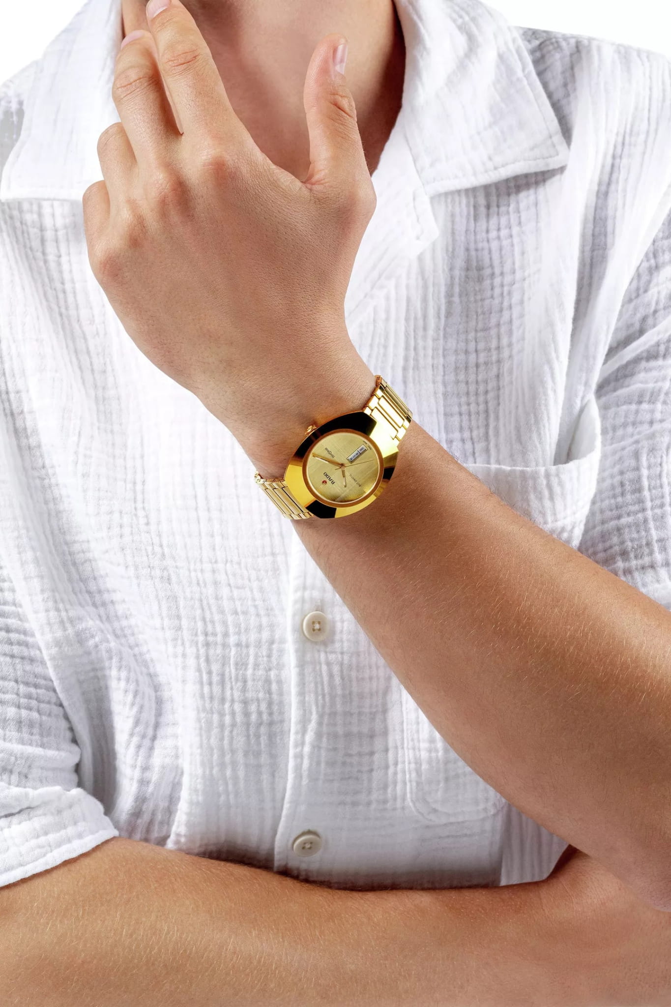 Rado Rado The Original Automatic R12161253 мужские часы желтый циферблат на запястье