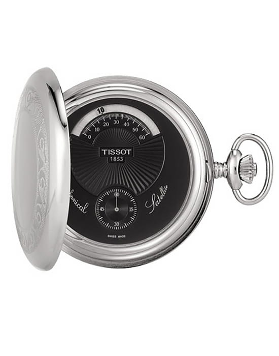 Tissot Tissot T-Pocket Mechanical T851.405.99.050.00  T8514059905000 механические мужские часы черный циферблат, браслет не выбрано — вид спереди