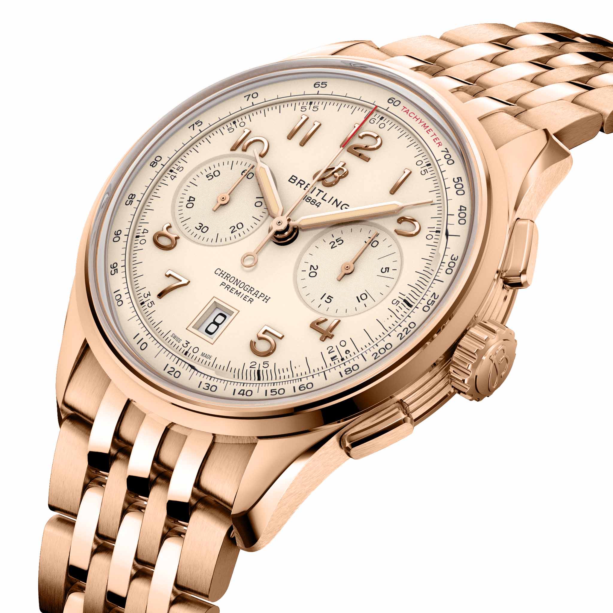 Breitling Breitling Premier B01 Chronograph 42 RB0145371G1R1 мужские часы шампань циферблат на запястье