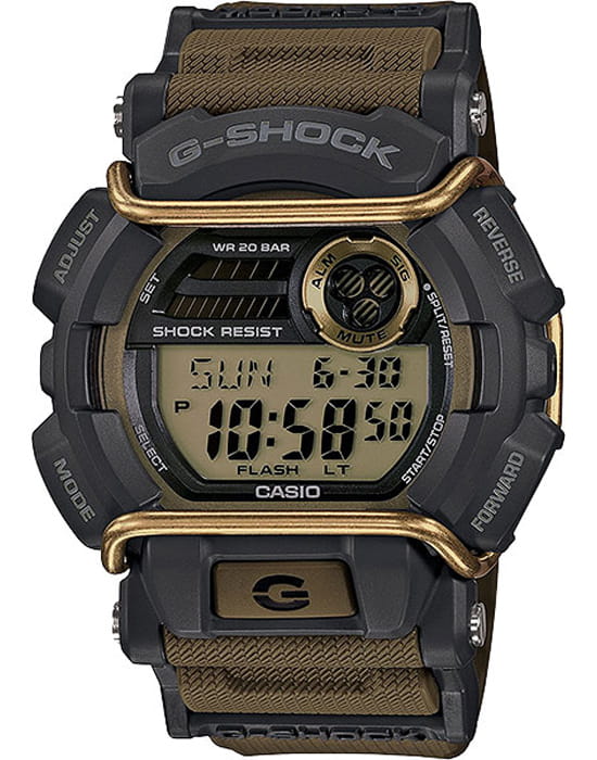 Casio Casio G-Shock GD-400-9SDR (GD-400-9)  GD-400-9SDR электронные мужские часы  циферблат, браслет пластик — вид спереди