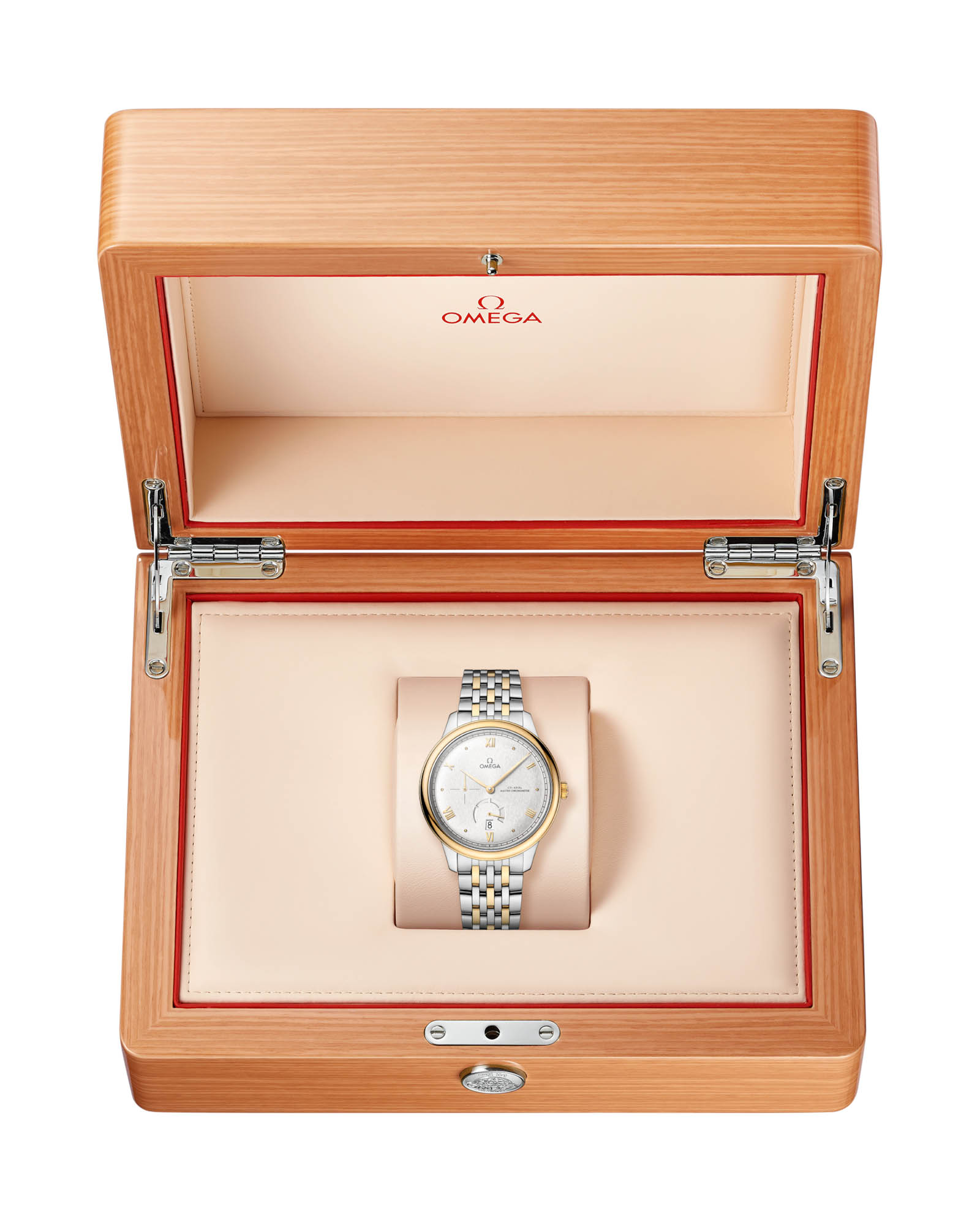 Omega Omega De Ville Prestige 434.20.41.21.02.001, de ville швейцария мужские часы на браслете сталь + золото боковой вид
