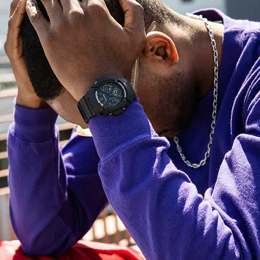 Casio Casio G-Shock AWR-M100SMG-1A, g-shock япония мужские часы на браслете пластик боковой вид