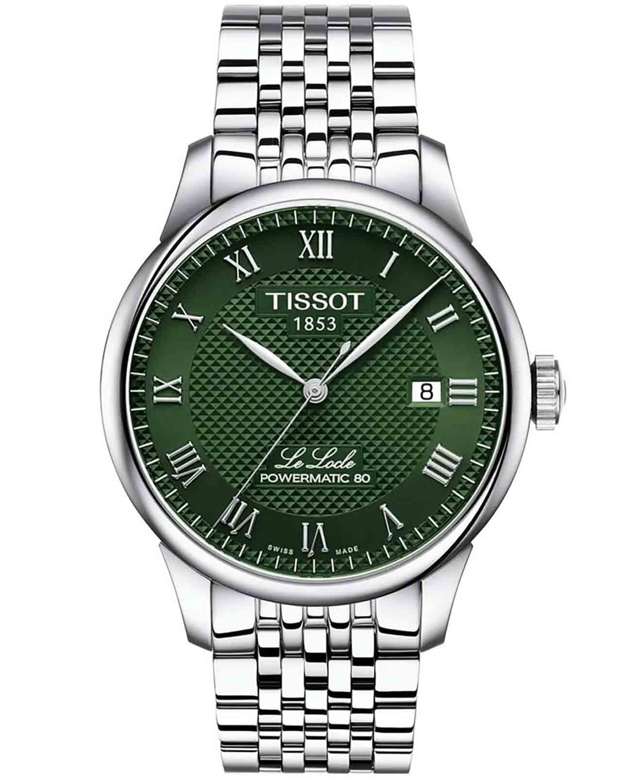 Tissot Tissot Le Locle Powermatic 80 T006.407.11.093.00 Le Locle Automatic T0064071109300 механические мужские часы белый циферблат, браслет нержавеющая сталь — вид спереди