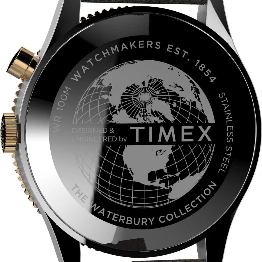 Timex Timex Waterbury Traditional GMT TW2U99100 кварцевые мужские часы часы крупный план белый циферблата