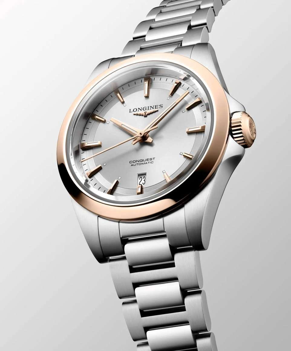 Оригинальные часы Longines Longines Conquest L3.320.5.72.6 механические калибр механизма l592 общий вид
