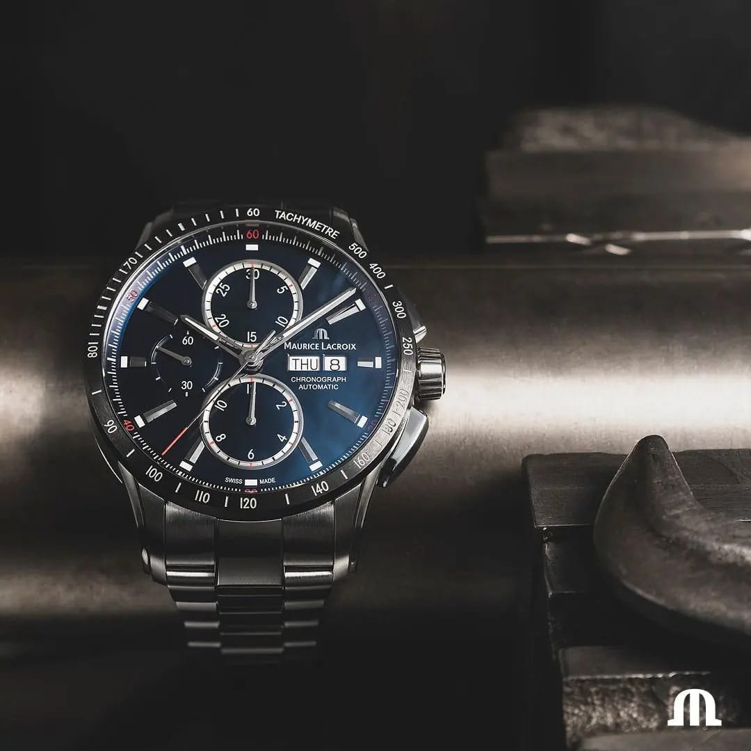 Оригинальные часы Maurice Lacroix Maurice Lacroix Pontos Chronograph 43mm PT6038-SSL2H-430-C механические калибр механизма ml112 общий вид