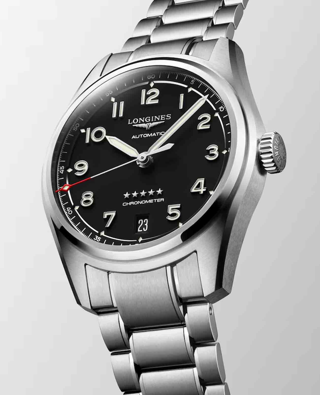 Longines Longines Spirit L3.410.4.53.6, spirit швейцария мужские часы на браслете нержавеющая сталь боковой вид