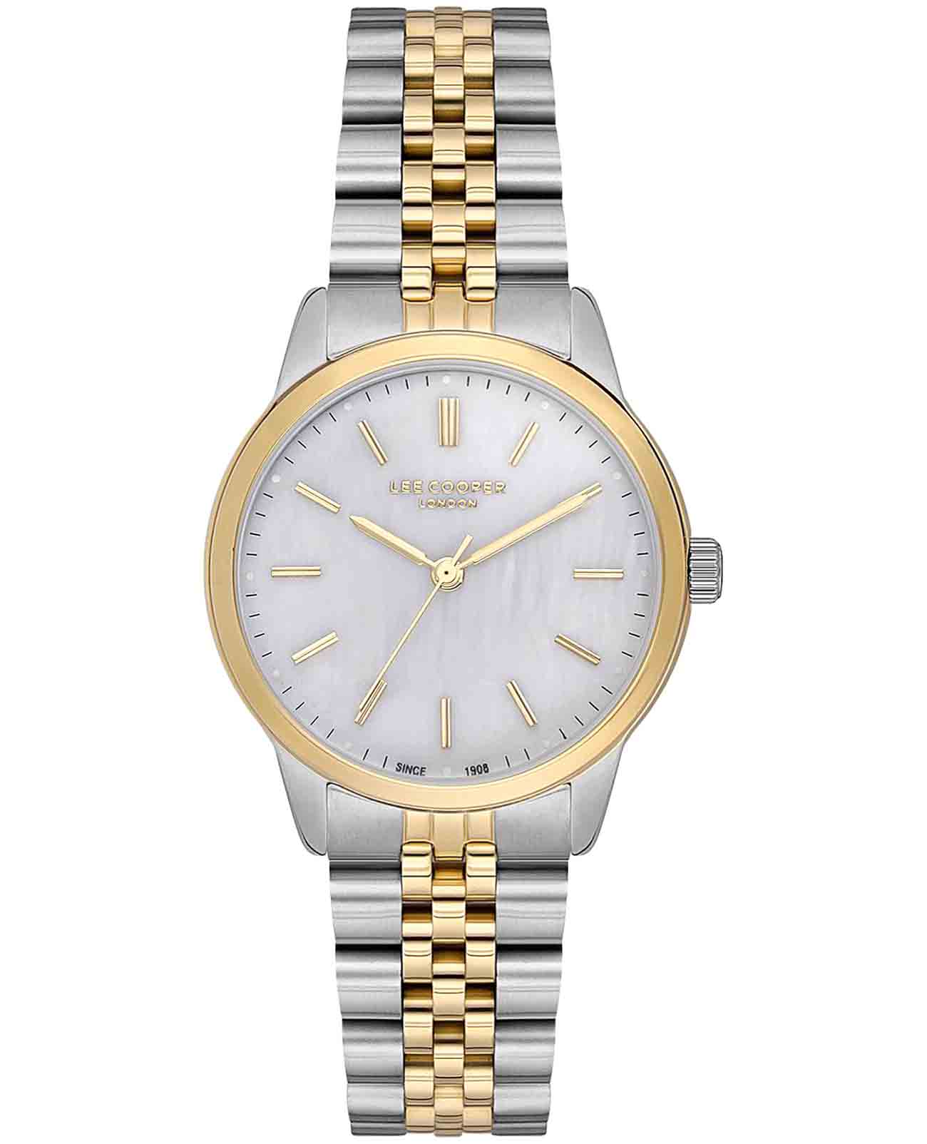 Lee Cooper Lee Cooper LC07144.220  LC07144.220 кварцевые женские часы перламутровый циферблат, браслет нержавеющая сталь с ip-покрытием — вид спереди