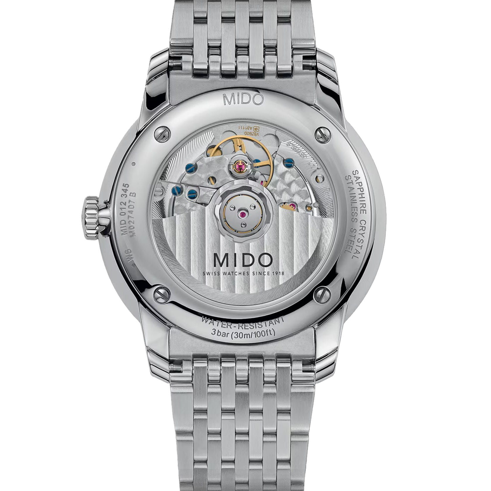 Mido Mido Baroncelli Heritage M027.407.11.011.00, baroncelli швейцария мужские часы на браслете нержавеющая сталь боковой вид