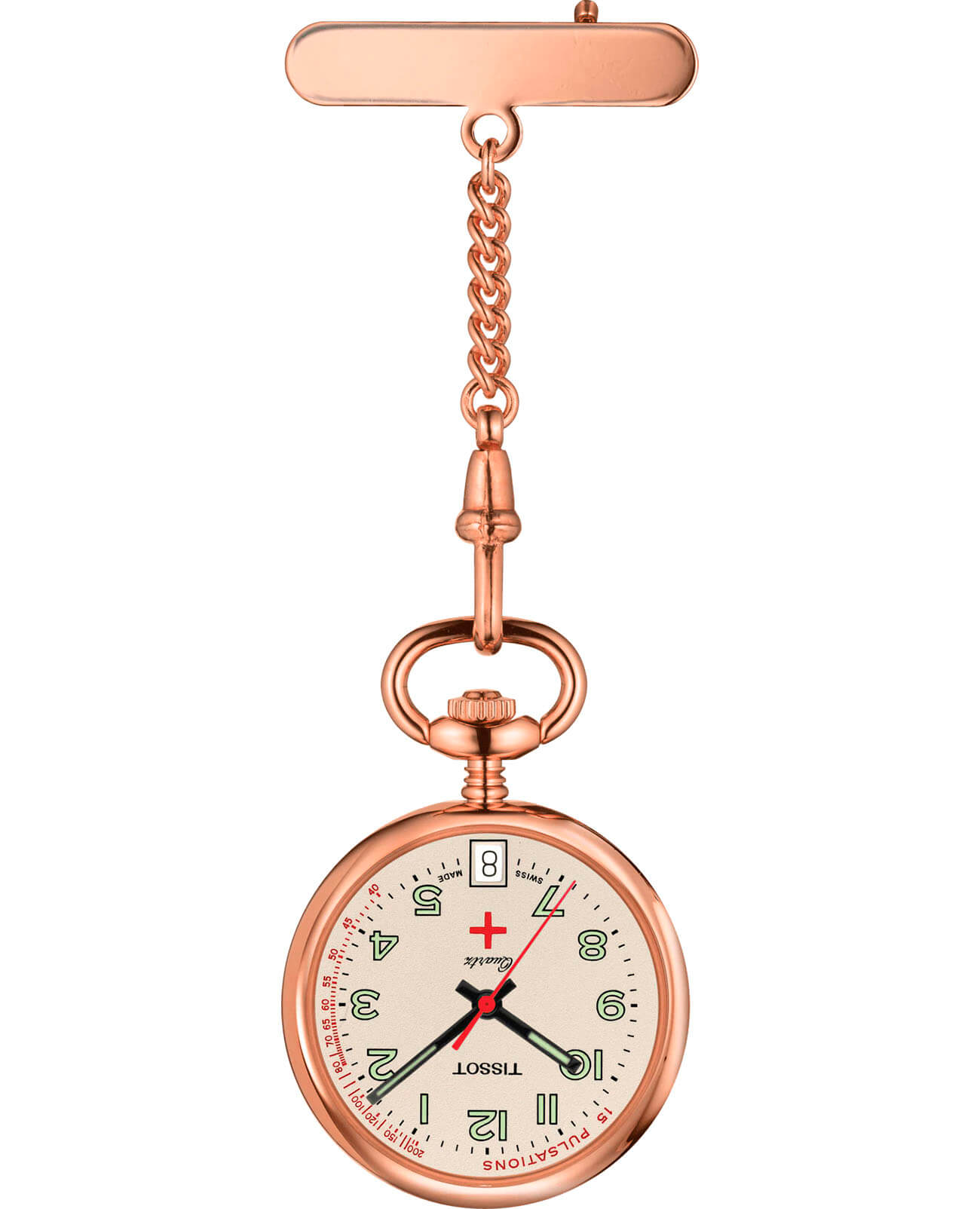 Tissot Tissot Pendants Infirmiere T81.7.223.92  T81722392 кварцевые женские часы бежевый циферблат, браслет не выбрано — вид спереди