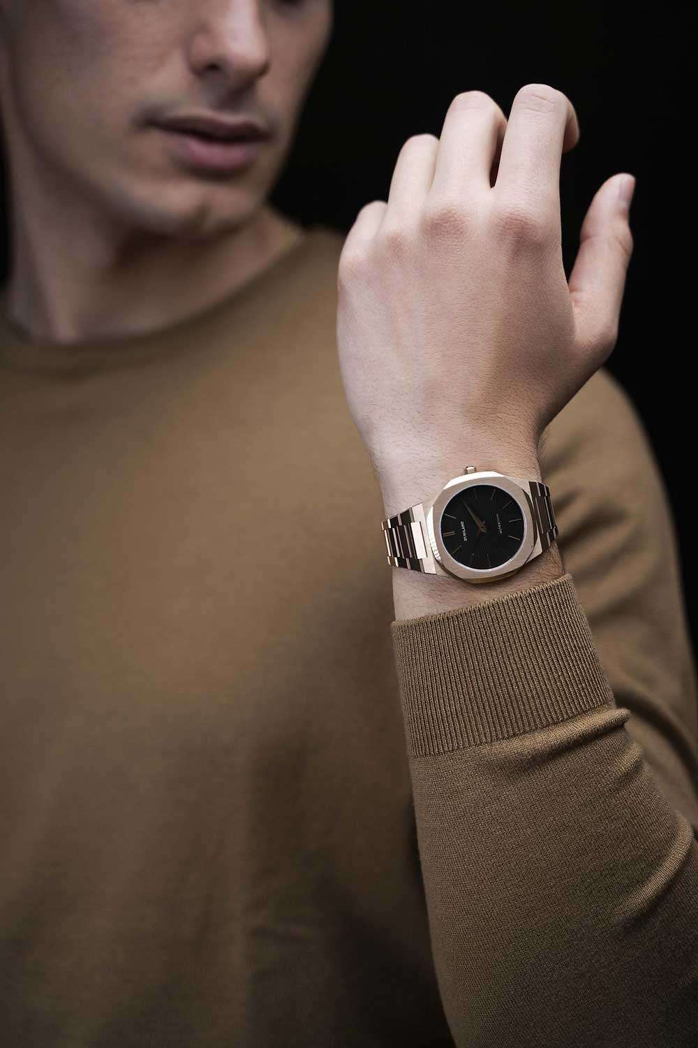 D1 Milano D1 Milano Ultra Thin UTBJ16 кварцевые мужские часы часы крупный план черный циферблата