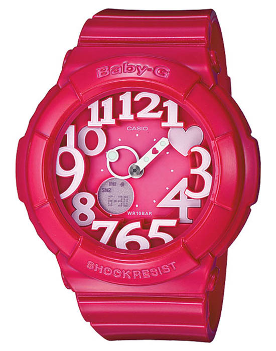 Casio Casio Baby-G BGA-130-4BER  BGA-130-4BER кварцевые женские часы розовый циферблат, браслет пластик — вид спереди